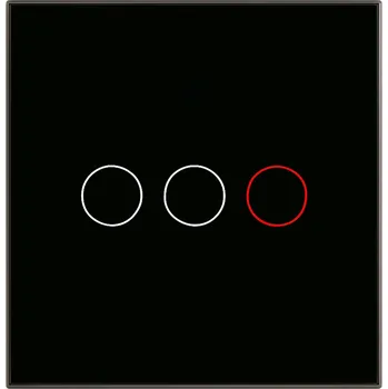 vypínač Trojitý vypínač světla standardní černý sklo | Do krabice 60mm