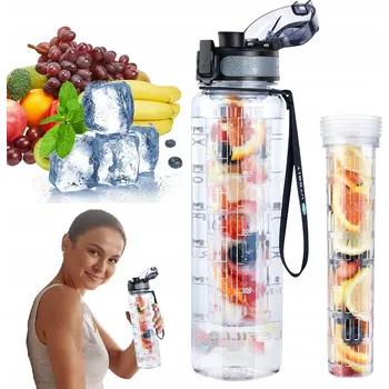 SPORTOVNÍ LÁHEV S FILTREM A UZAVÍRATELNÝM VÍKEM ŠIROKÉ HRDLO VELKÁ 1L