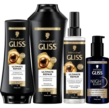 Vlasová regenerace Gliss Repair Zestava pro posílení vlasů 4 ks