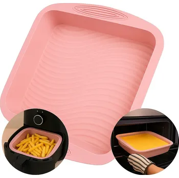 Forma na pečení Silikonová forma na pečení růžová 26×25×5,5 cm do trouby a Air Fryer