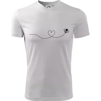 Dráha letu včely - srdce - Dětské triko sportovní (dresovina) - 146 cm/10 let ( Bílá )