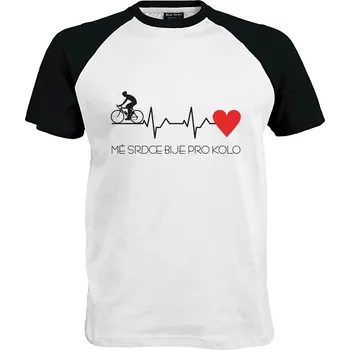 Pánské tričko Tričko Mé srdce bije pro kolo | Puls Druh: Pánské, Barva: Černo | Bílá, Velikost: S
