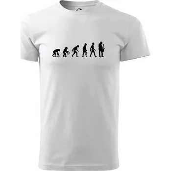 Pánské tričko Evoluce Saxofonu - Triko extra velké (5-8XL) - 8XL ( Bílá )