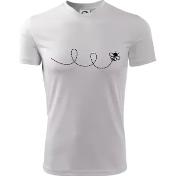 Chlapecké tričko Dráha letu včely - smyčka - Dětské triko sportovní (dresovina) - 122 cm/6 let ( Bílá )