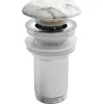 Sapho Výpust umyvadlová Klik-Klak, 5/4", bez přepadu, keramická zátka ø70 mm, bianco carrara / chrom, AR900BC