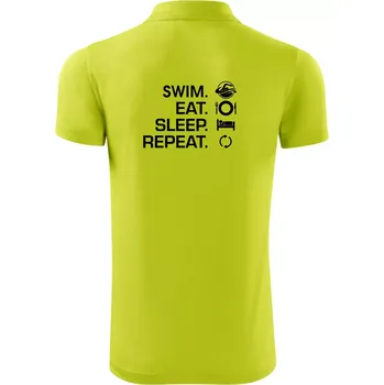 Pánská košile Eat sleep swim - Polokošile Victory sportovní (dresovina) - S ( Limetková )