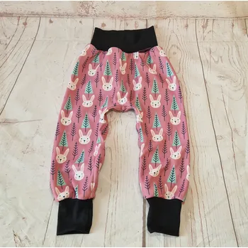 Yháček Flísové tepláky Yháček, Zajíčci na starorůžové Velikost: 104