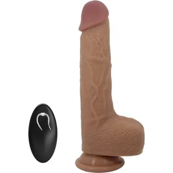 Dildo Pretty Love Tommy Thrusting & Vibrating RealDeal Dildo with Remote 22.5 cm Brown