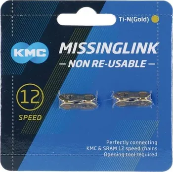 Řetěz na kolo KMC spojka Missinglink 12NR Ti-N 5.65mm 2 ks (zlatá)