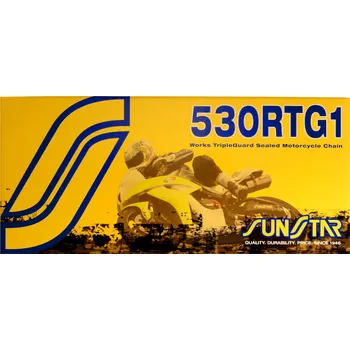 Řetězová sada pro motocykl řetěz 530RTG1, SUNSTAR (x-kroužek, barva zlatá, 120 článků)