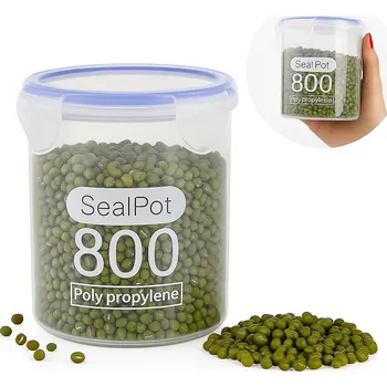 Dóza na potraviny ZAVAŘOVACÍ SKLENICE NÁDOBA NA POTRAVINY NA SYPKÉ VÝROBKY 800 ML HERMETICKÁ NÁDOBA