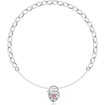 Náramek Náramek ze stříbra 925 - srdce se zirkonem na řetízku