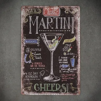 Obraz Dekorativní kovová cedule MARTINI CHEERS
