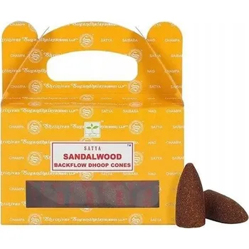 Čajovna INDICKÉ VONNÉ KUŽELY BACKFLOW SATYA SANDALWOOD 24 ks