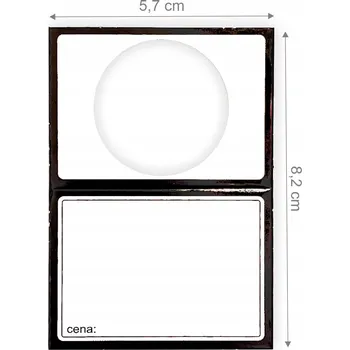 Samolepící etiketa Černé cenovky na láhve, nápoje, do obchodu - 50 ks