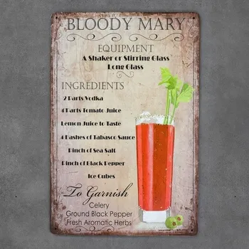 Obraz Dekorativní kovová cedule PAPER BLOODY MARY