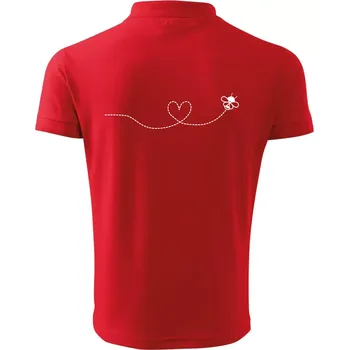 Pánská košile Dráha letu včely - srdce - Polokošile pánská Pique Polo 203 - 3XL ( Červená )