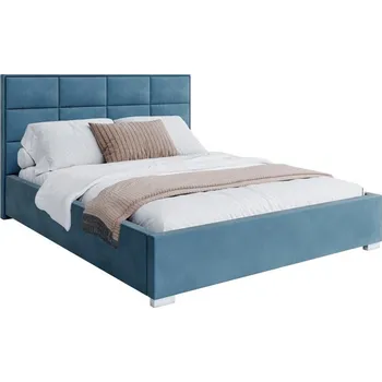 Postel Čalouněná postel APOLLO 160x200 Modrá Paris s úložným prostorem kovový rošt