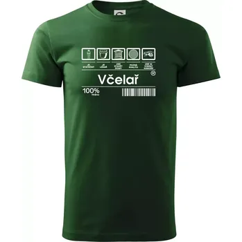 Pánské tričko Čárový kód včelař - Triko extra velké (5-8XL) - 6XL ( Lahvově zelená )