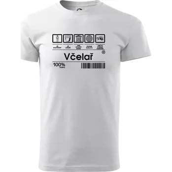 Pánské tričko Čárový kód včelař - Triko extra velké (5-8XL) - 6XL ( Bílá )