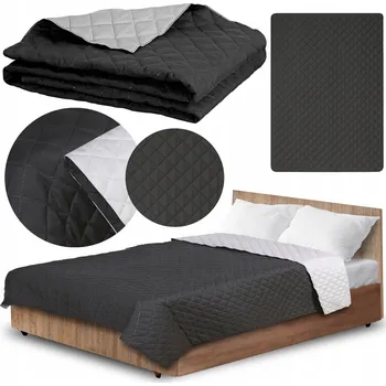 Prostěradlo Přehoz na postel EDANTI mikrovlákno 200 cm x 220 cm černý