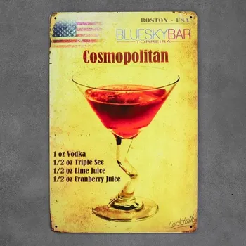 Obraz Dekorativní kovová cedule COSMOPOLITAN USA