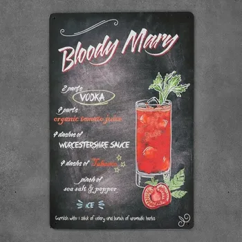 Obraz Dekorativní kovová cedule BLOODY MARY HERBS