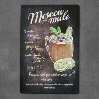 Obraz Dekorativní kovová cedule RECEPT NA MOSCOW MULE