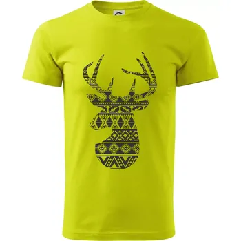 Jelen - svetr s jelenem - Klasické pánské triko vyšší gramáže - 2XL ( Limetková )