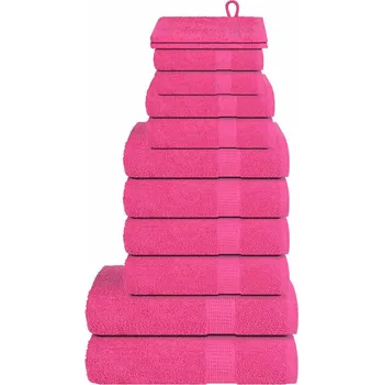 Utěrka vidaXL 12dílná sada ručníků 360 g/m² 100% bavlna [137109] Barva: Růžová