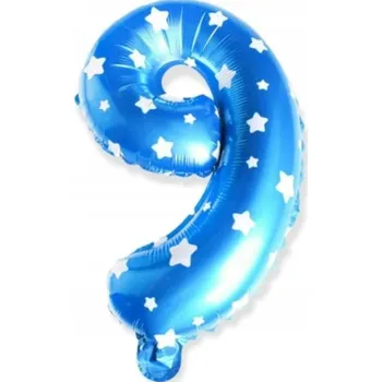 Balónek Fóliový balónek číslice 9, modrý - k narozeninám