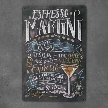 Obraz Dekorativní kovová cedule ESPRESSO MARTINI