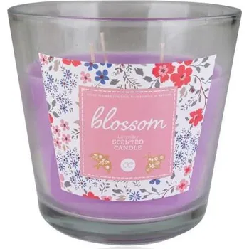 Svíčka VONNÁ SVÍČKA VELKÁ se třemi knoty 570g ve skle BLOSSOM, 13,5x12,5 cm ACCENTRA