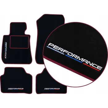 autokoberec VELUROVÉ AUTOKOBERCE BMW 5 E60 (2003-2010) - BORDOVÉ + 4x VÝŠIVKA