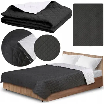 Prostěradlo Přehoz EDANTI z mikrovlákna 220 cm x 240 cm černý