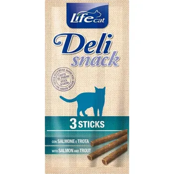 Krmivo pro kočku Life Cat Kabanosy pro kočky Losos Pstruh 3x5g Deli Snacks
