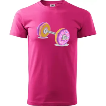 Donut Barbell - Klasické pánské triko vyšší gramáže - S ( Purpurová )