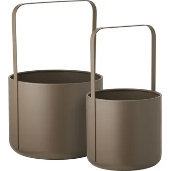 Květináč House Nordic Set dvou květináčů FLOWERPOT hnědý
