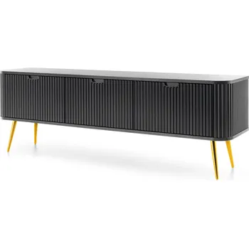 Televizní stolek TV stolek RTV-168 černý, zlaté nohy Zova
