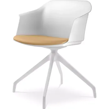 Otočná židle Wave 030,F90-WH (4-ramenný nylonový kříž bílý, kluzáky, plastový korpus)