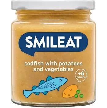 Smileat BIO Příkrm divoká treska s brambory a zeleninou s extra panenským olivovým olejem