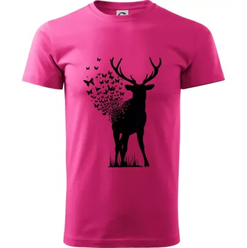 Deer Butterfly - Klasické pánské triko vyšší gramáže - XS ( Purpurová )
