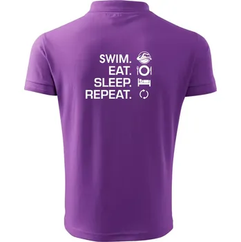 Pánská košile Eat sleep swim - Polokošile pánská Pique Polo 203 - XL ( Fialová )