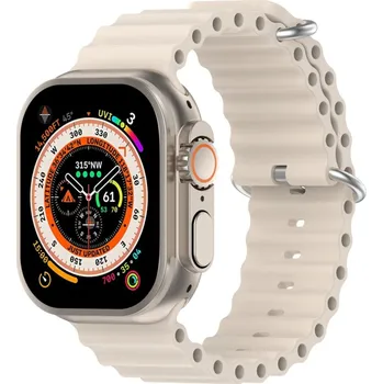 Řemínek na hodinky Řemínek pro Apple Watch Ultra 49mm / 45mm / 46mm / 44mm / 42mm - oceánský - silikonový - hvězdně béžový