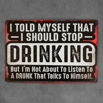 Obraz Dekorativní kovová cedule DRINKING