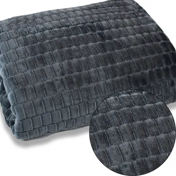 Prostěradlo Deka MILANO 160x200 cm KOSTKA elegantní měkká GRAFITOVÁ (grafitová)