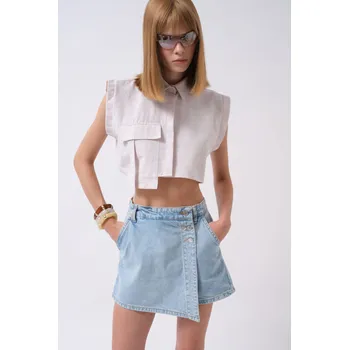 Dámská sukně Black Fashion Džínová mini sukně Skater Vibe Velikost: 36 (S)