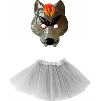 Karnevalový kostým SUPER Sada Kostým Vlka Tutu šedá 40 cm Maska PVC 2el MK829