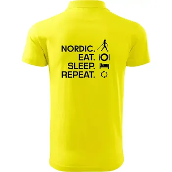 Pánská košile Nordic walking eat sleep - Polokošile pánská Pique Polo 203 - XL ( Citrónová )