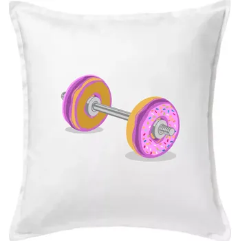 Polštář Donut Barbell - Polštář 50x50 - 50x50 - Pouze potah ( Bílá )